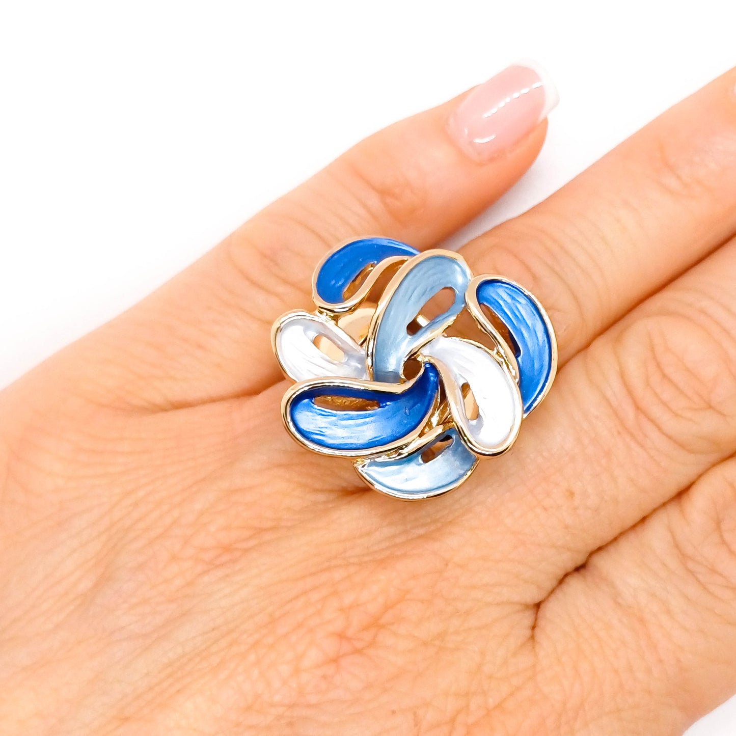 Anello Petali blu