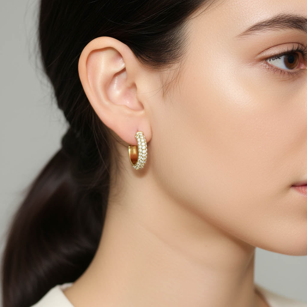 Orecchini Cerchio Pavè