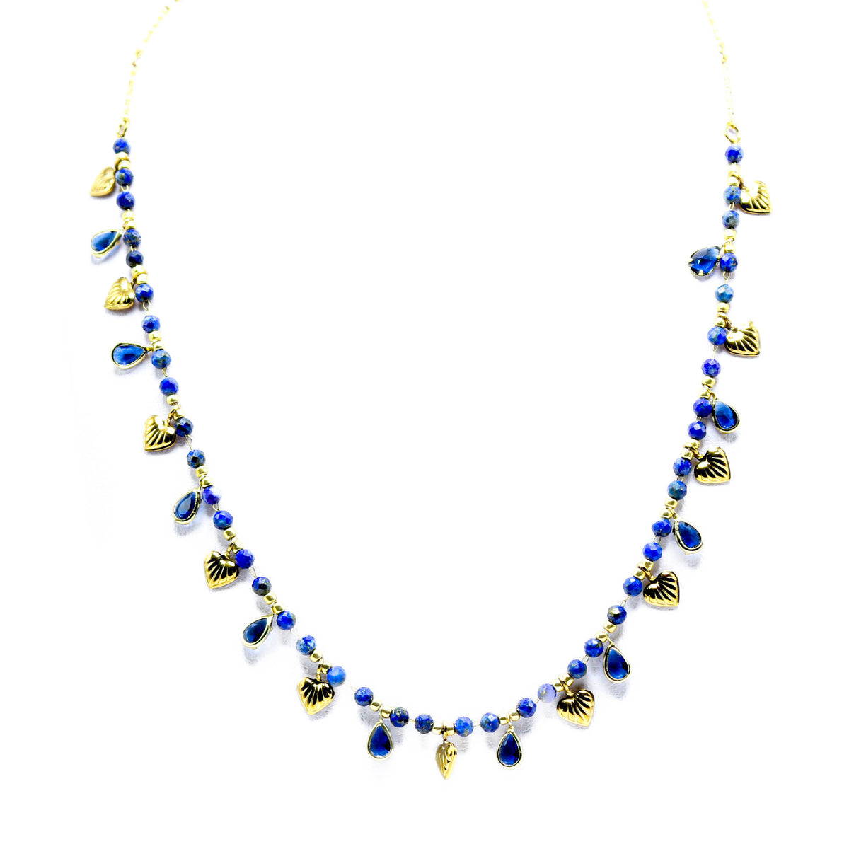 Collana Cuoricini blu