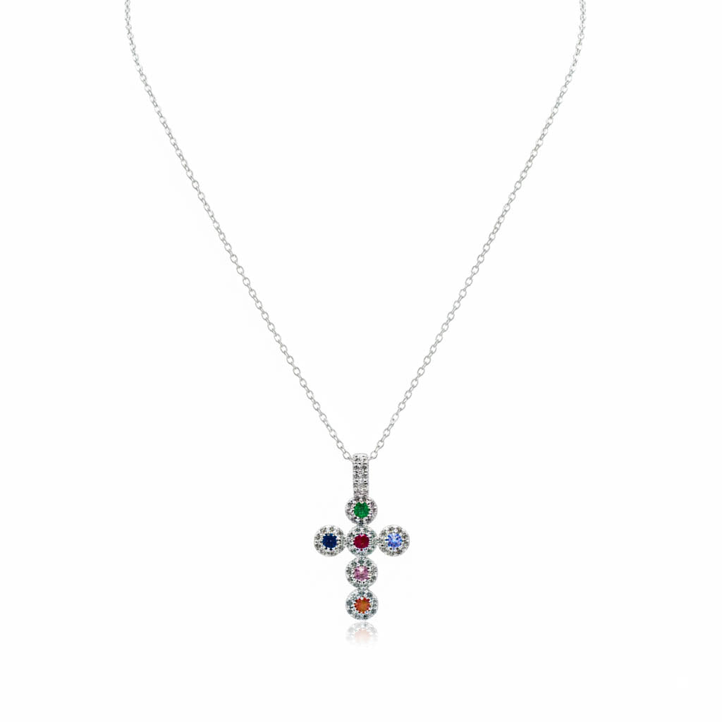 Collana Croce lux silver