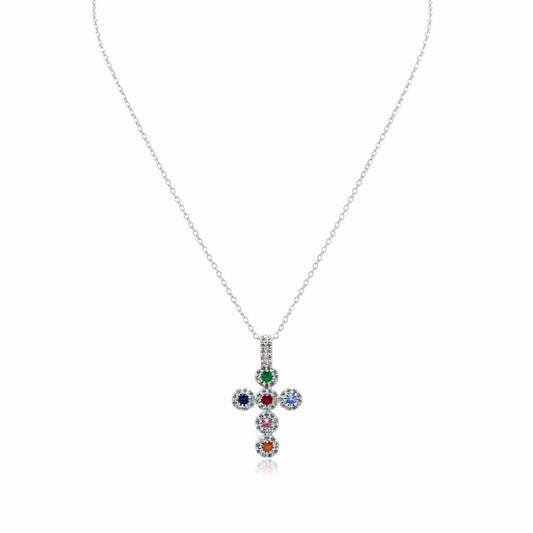 Collana Croce lux silver