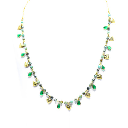 Collana Cuoricini verde