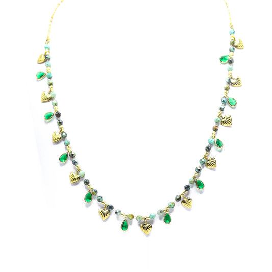Collana Cuoricini verde