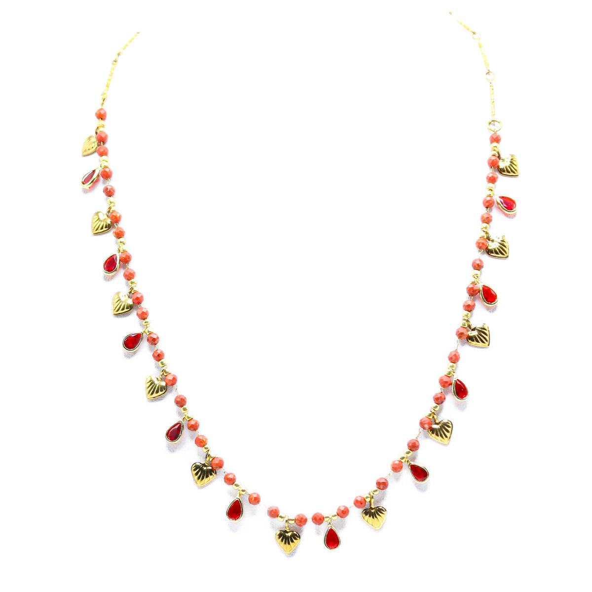 Collana Cuoricini rossa