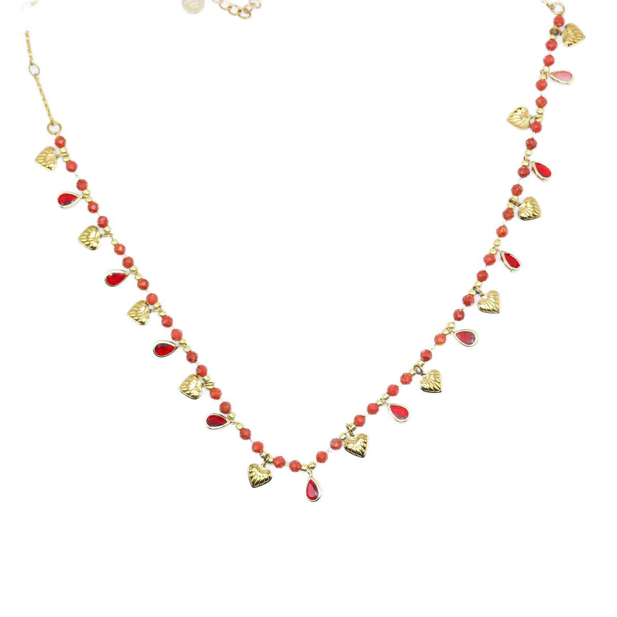 Collana Cuoricini rossa
