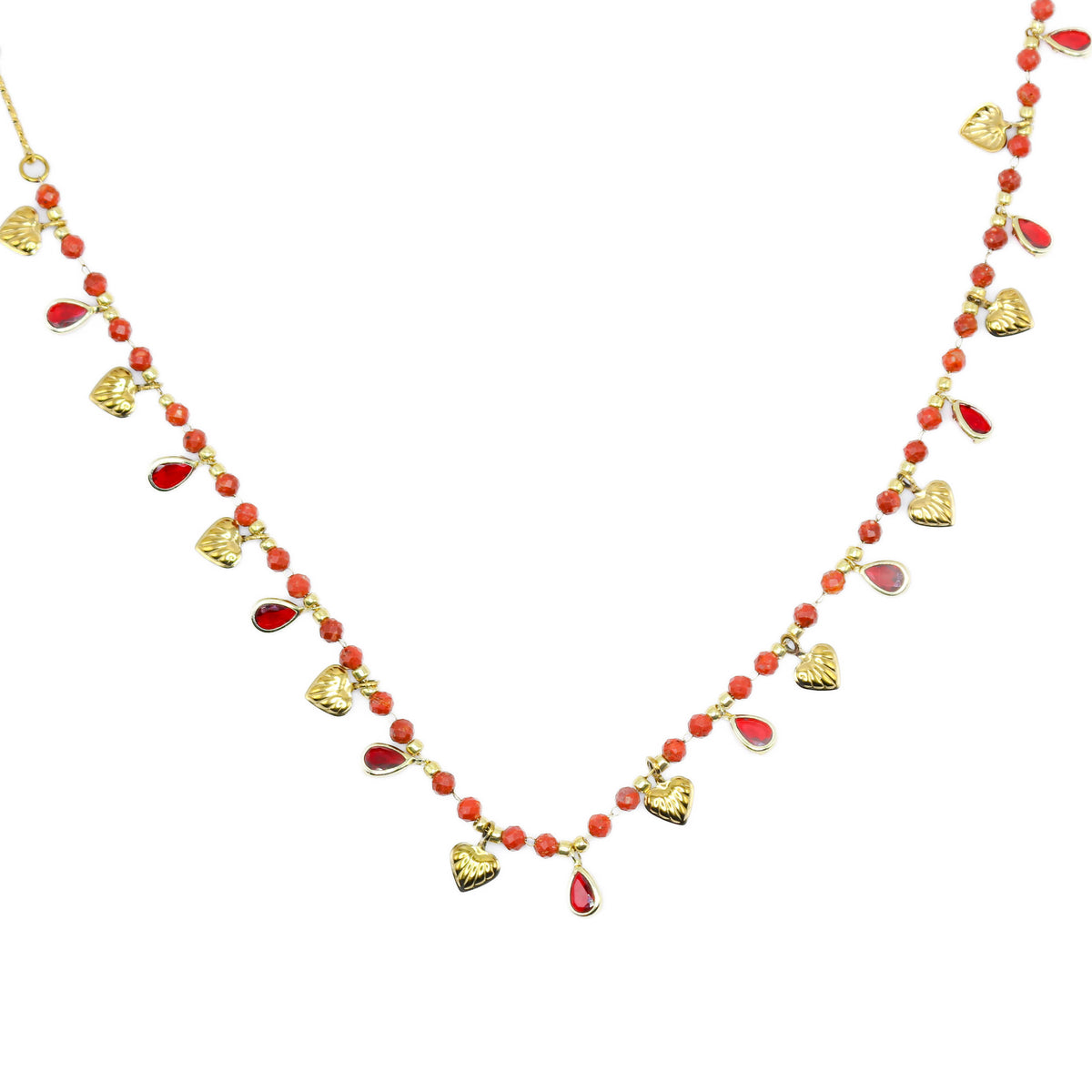 Collana Cuoricini rossa