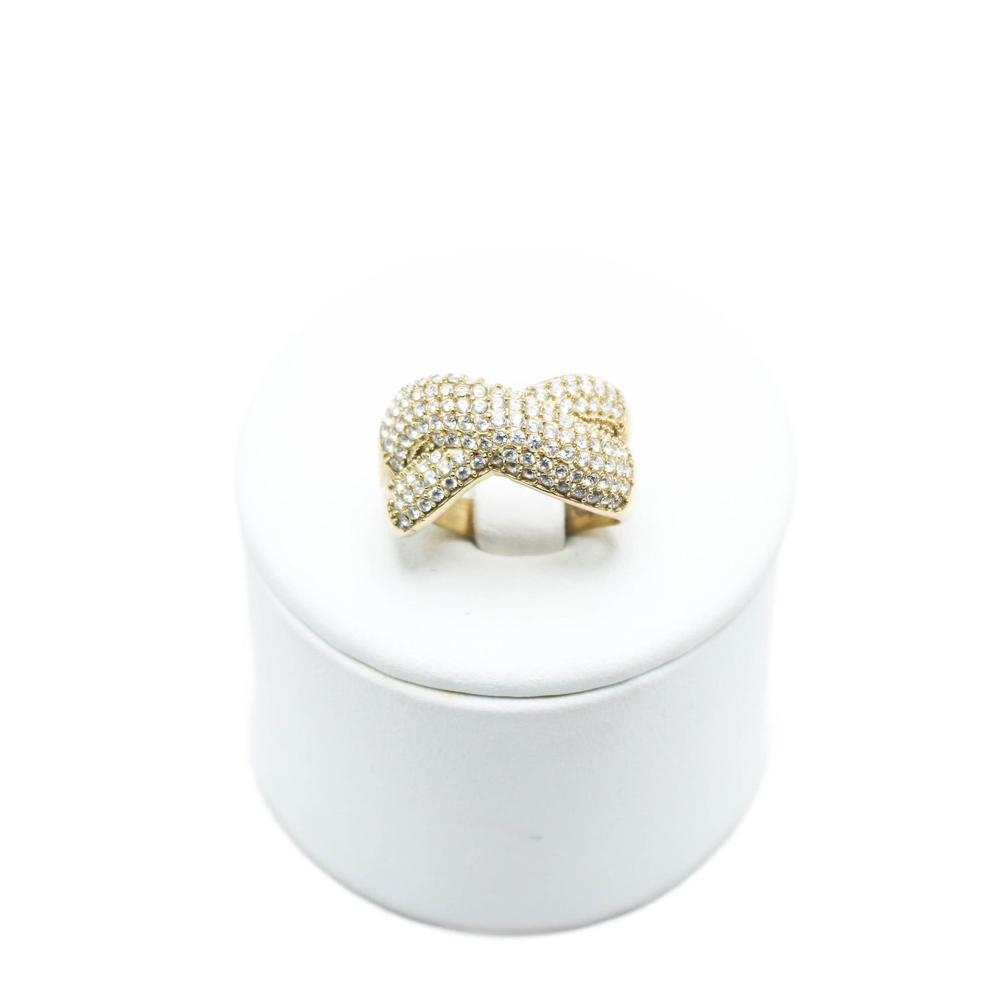 Anello Intreccio Pavè