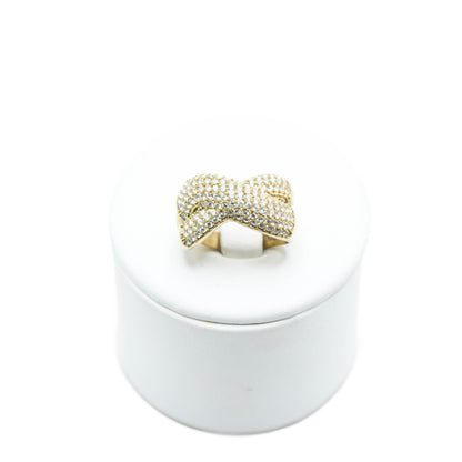 Anello Intreccio Pavè